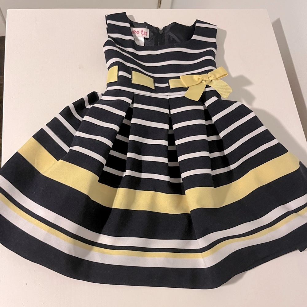 Navy and Yellow Striped Spring/Summer 18M Dress